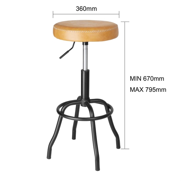 Bolero Brooklyn PU High Bar Stool - Caramel