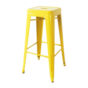 Bolero Bistro Metal High Bar Stool Yellow (4 Pack)