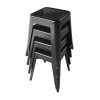 Bolero Bistro Metal Low Bar Stool Black (Pack of 4)
