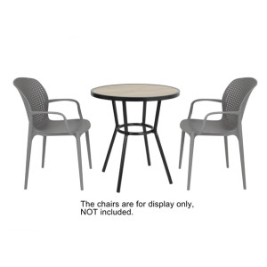 Bolero Marston Round Outdoor Table Black 700mm