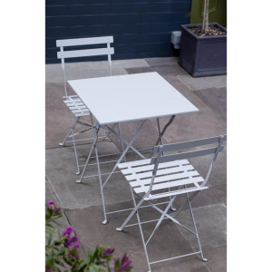 Bolero Grey Square Pavement Style Steel Table