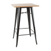 Bolero Bistro Metal Square Bar Table Black with Wooden Top 600mm