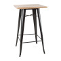 Bolero Bistro Metal Square Bar Table Black with Wooden Top 600mm