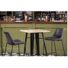 Bolero Bistro Metal Square Bar Table Black with Wooden Top 600mm