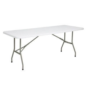 Bolero Rectangular Folding Table 6ft White