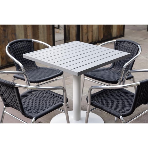 Bolero Aluminium Square Table Top Light Grey 700mm