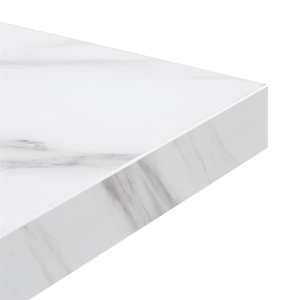 Bolero Pre-drilled Square Table Top Marble Effect 600mm
