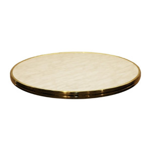 2 x Werzalit Marble 700mm dia Bristro Duratop Tabletop by SM France