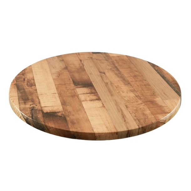 2 x Werzalit Rustic Kansas 600mm dia Duratop Tabletop by SM France