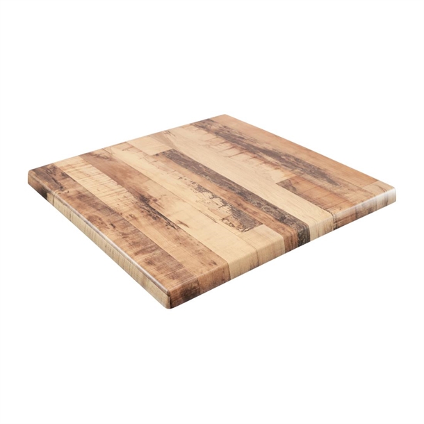 2 x Werzalit Rustic Kansas 800mm Square Duratop Tabletop by SM France