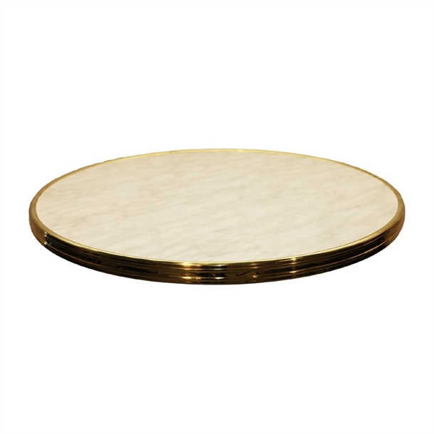 2 x Werzalit Marble 600mm dia Bristro Duratop Tabletop by SM France