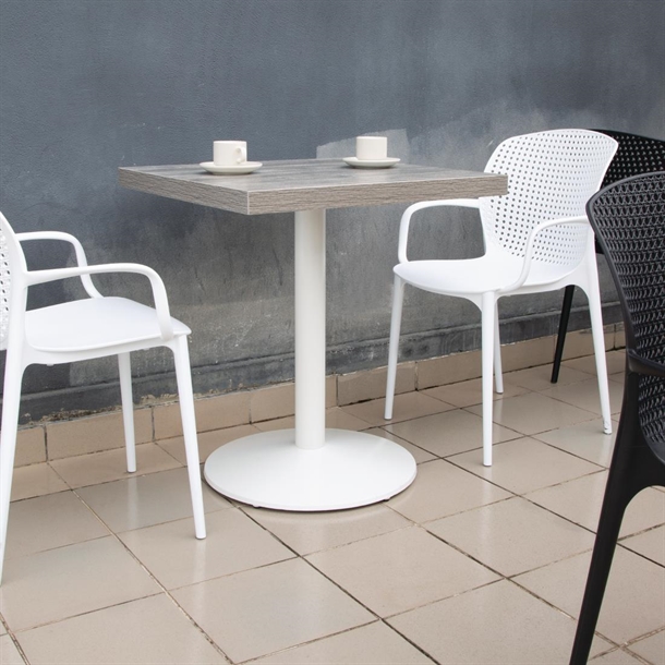 Bolero Cast Iron Round Table Base White