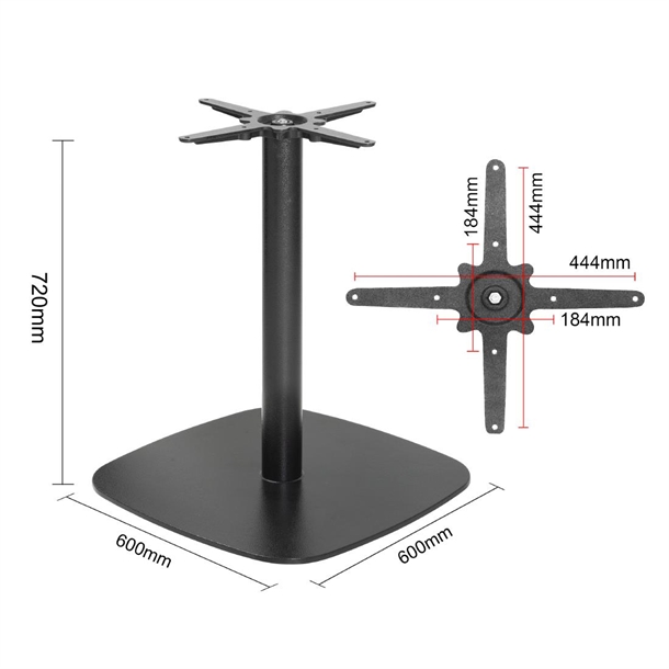Bolero Black Cast Iron Table Base 720x600mm
