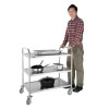 Vogue Stainless Steel 3 Tier Clearing Trolley Large