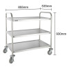 Vogue Stainless Steel 3 Tier Clearing Trolley Large