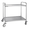 Vogue Stainless Steel 2 Tier Clearing Trolley Large