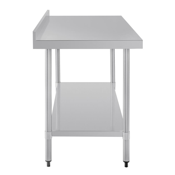 Vogue Stainless Steel Prep Table with Splashback 1500mm