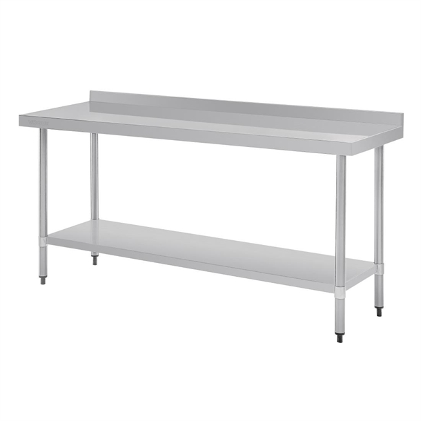 Vogue Stainless Steel Prep Table with Splashback 1800mm
