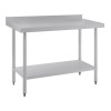 Vogue Stainless Steel Prep Table with Splashback 1200mm