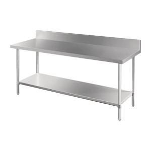 Vogue Premium Stainless Steel Table with Splashback 1800mm