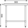 Vogue Stainless Steel Chopping Board Table 900mm