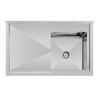 Vogue Single Bowl Sink L/H Drainer - 1200mm x700mm 90mm Drain