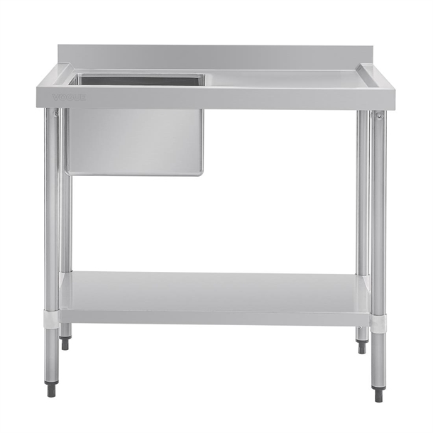 Vogue Single Bowl Sink R/H Drainer - 1000mm 90mm Drain