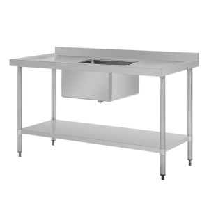 Vogue Single Bowl Sink Double Drainer - 1500mm x 700mm 90mm Drain