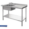 Vogue Single Bowl Sink R/H Drainer - 1200mm x 700mm 90mm Drain