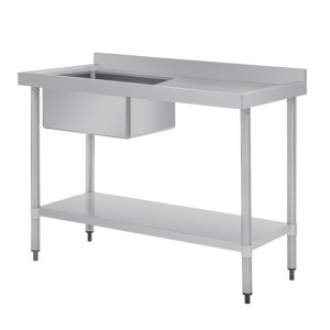 Vogue Single Bowl Sink R/H Drainer - 1200mm 90mm Drain