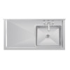 Vogue Single Bowl Sink R/H Drainer - 1200mm 90mm Drain