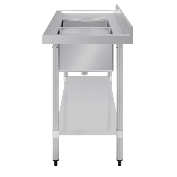 Vogue Double Bowl Sink L/H Drainer - 1500mm 90mm Drain