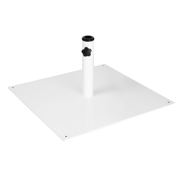 Bolero Flat Metal Parasol Base White - 18kg