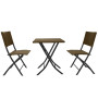Arcadia Furniture 3 Piece 2 Chairs & 1 Table Folding Rattan Coffee Set  - Oatmeal