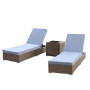 Arcadia Furniture 3 Piece Sunlounge Set - Grey and Oatmeal