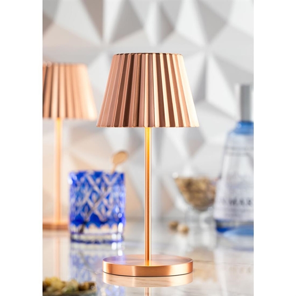 Utopia Dominica LED Cordless Table Lamp Brushed Copper - 110 x 260mm