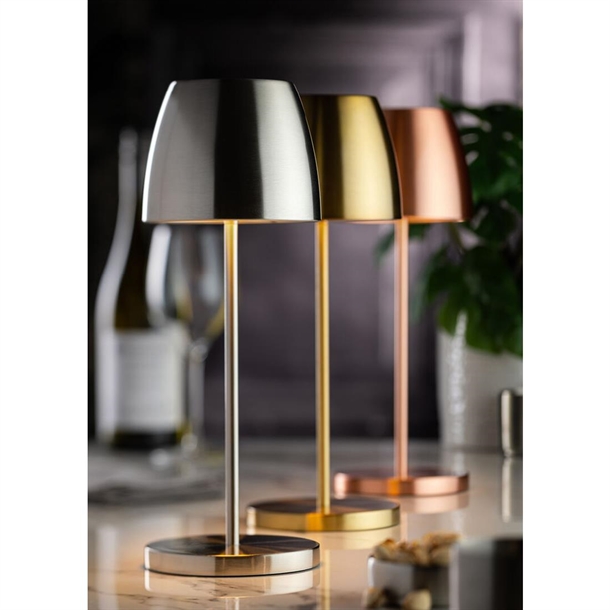Utopia Montserrat LED Cordless Table Lamp Brushed Silver - 100 x 300mm
