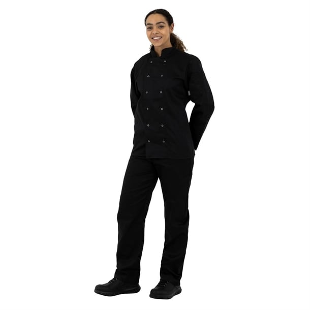 Whites Vegas Unisex Chef Jackets Long Sleeve Black