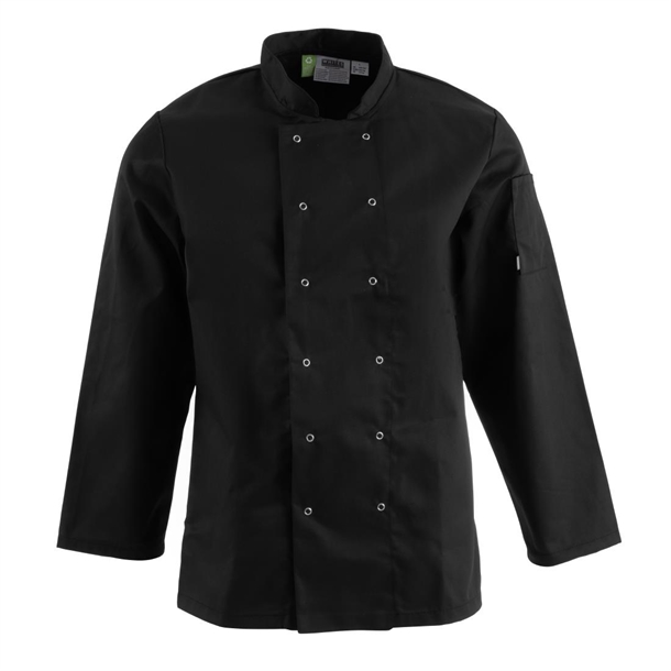 Whites Vegas Unisex Chef Jackets Long Sleeve Black