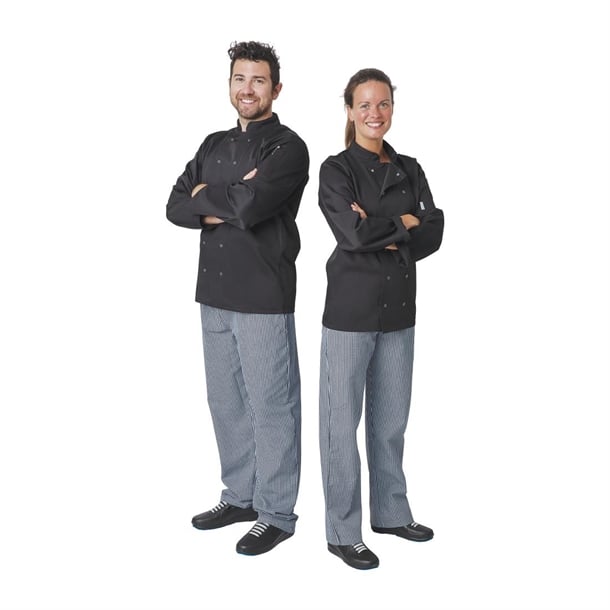 Whites Vegas Unisex Chef Jackets Long Sleeve Black