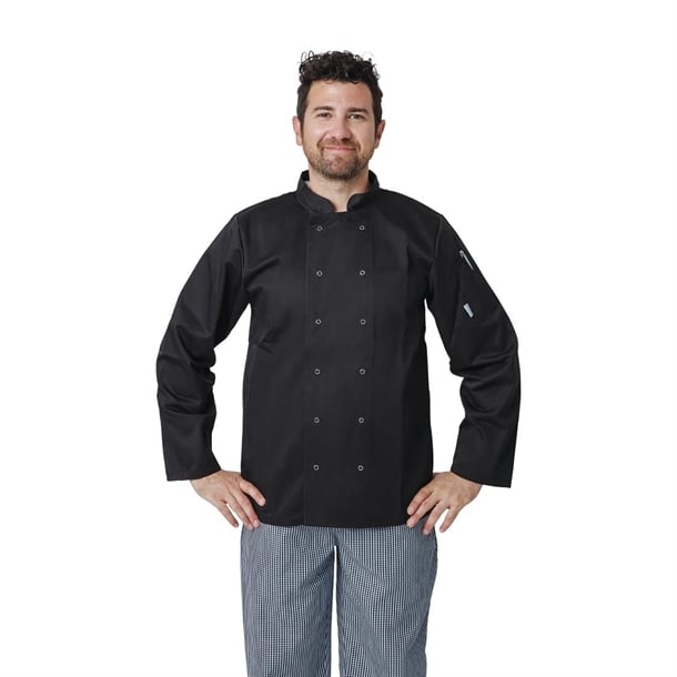 Whites Vegas Unisex Chef Jackets Long Sleeve Black
