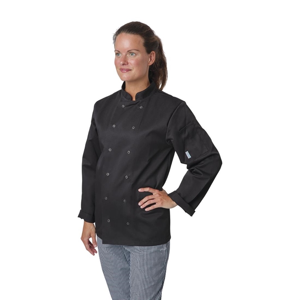 Whites Vegas Unisex Chef Jackets Long Sleeve Black