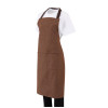 Southside Bib Apron Denim Tan with Brown Ties
