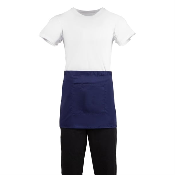 Whites Short Bistro Apron Navy Blue (5 Pack)