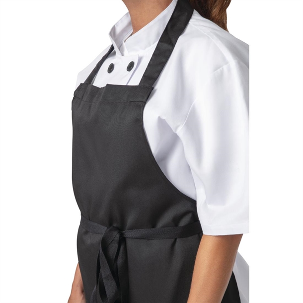 Nisbets Essentials Bib Apron Polycotton Black (2 pack)