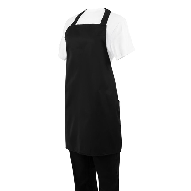 Nisbets Essentials Bib Apron Polycotton Black (2 pack)