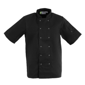 Whites Vegas Unisex Chef Jackets Short Sleeve Black