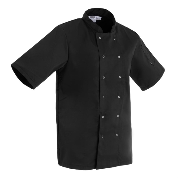 Whites Vegas Unisex Chef Jackets Short Sleeve Black