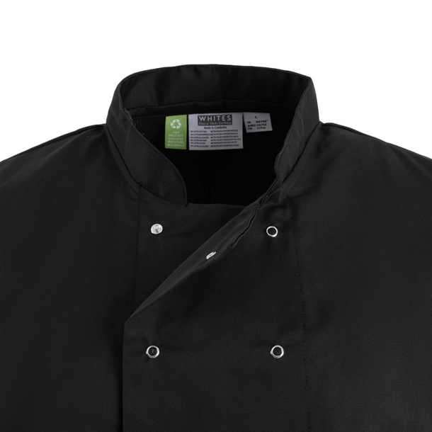 Whites Vegas Unisex Chef Jackets Short Sleeve Black