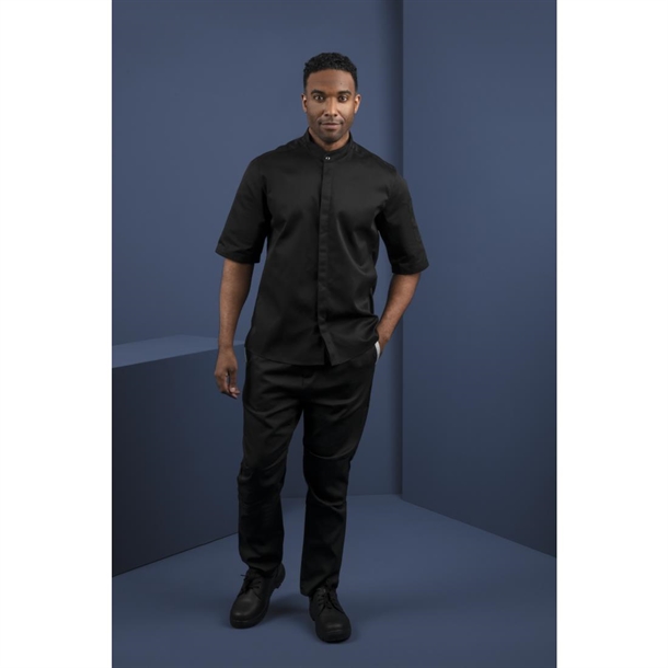 Southside Band Collar Unisex Chef Jacket Black